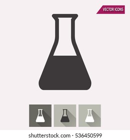 Flask vector icon. Illustration isolated for graphic and web design.