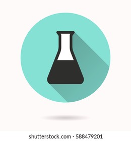 Flask vector icon. Illustration isolated for graphic and web design.