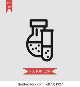 Flask vector icon, illustration symbol