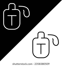 Flask Vector Icon, Outline style icon, from Adventure icons collection, isolated on Black and white Background.