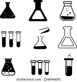 flask vector icon set illustration on white background..eps
