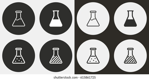 Flask vector icons set. Illustration isolated for graphic and web design.