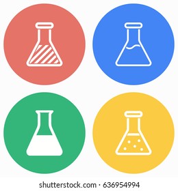 Flask vector icons set. Illustration isolated for graphic and web design.