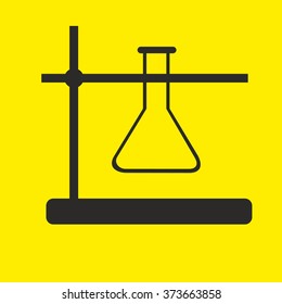 Flask Vector Image on yellow background