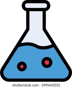 flask vector line colour icon