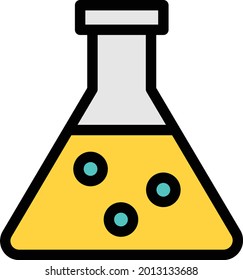 flask vector line colour icon