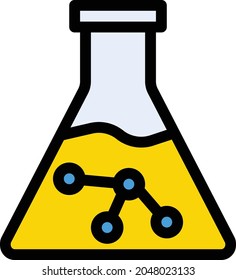 flask vector line colour icon