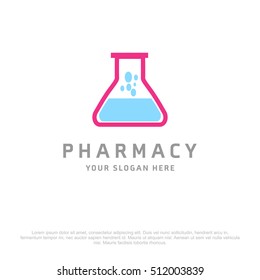 Flask vector logo for Pharmacy on a white background