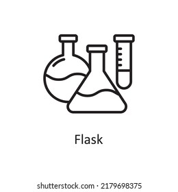 Ilustración de diseño de iconos de contorno vectorial de frasco. Símbolo médico sobre archivo EPS 10 de fondo blanco