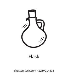 Flask vector outline Icon Design illustration. Food and Drinks Symbol on White background EPS 10 File