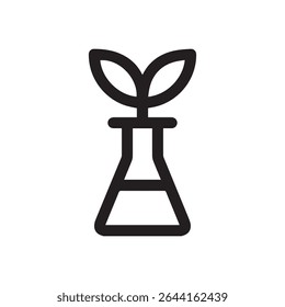 Flask vector outline icon on whitebackgound