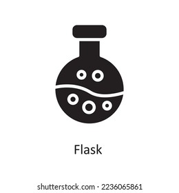 Flask  Vector Solid Icon Design illustration. Medical Symbol on White background EPS 10 File