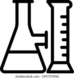 flask vector thin line icon