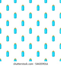 Flask for water pattern. Cartoon illustration of flask for water vector pattern for web