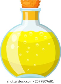 flask with yellow liquid vector image without background