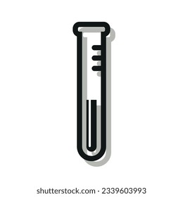 Flasks, beakers. Black vector illustration.