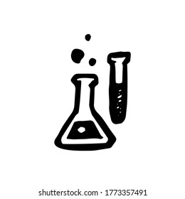 flasks chemistry. chemistry at school. glass container for liquid