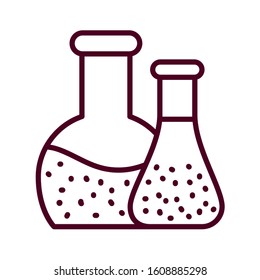 Flasks design, Chemistry substance science laboratory research technology biology equipment and test theme Vector illustration