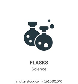 Flasks glyph icon vector on white background. Flat vector flasks icon symbol sign from modern science collection for mobile concept and web apps design.