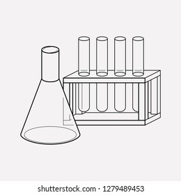 Flasks icon line element. Vector illustration of flasks icon line isolated on clean background for your web mobile app logo design.