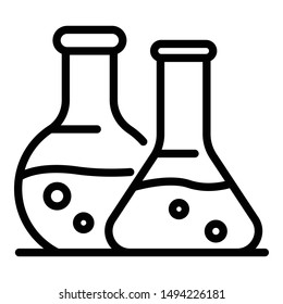 Flasks icon. Outline flasks vector icon for web design isolated on white background