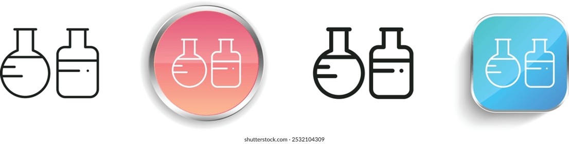 flasks icon. Thin Linear, Regular and Button Style Design Isolated On White Background