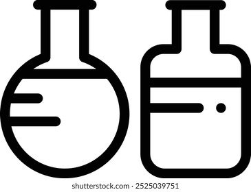 flasks icon. Thin Linear Style Design Isolated On White Background