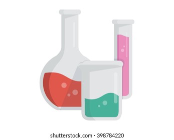Flasks Illustration - Flat Icon