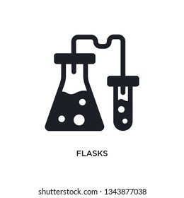 flasks isolated icon. simple element illustration from science concept icons. flasks editable logo sign symbol design on white background. can be use for web and mobile