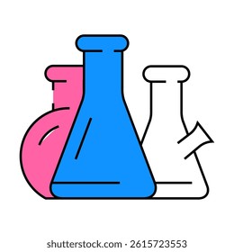 flasks lab tools line icon vector. flasks lab tools sign. isolated symbol illustration