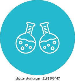 Flasks line circle icon vector image. Can also be used for web apps, mobile apps and print media.