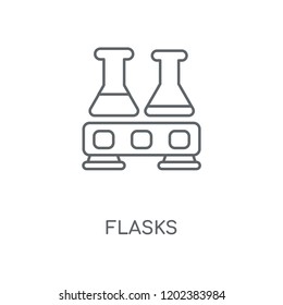 Flasks linear icon. Flasks concept stroke symbol design. Thin graphic elements vector illustration, outline pattern on a white background, eps 10.