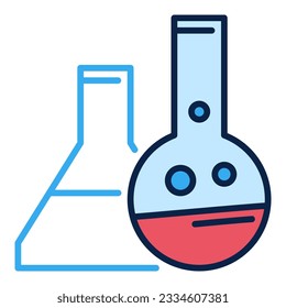 Flasks vector Chemistry concept colored icon or design element