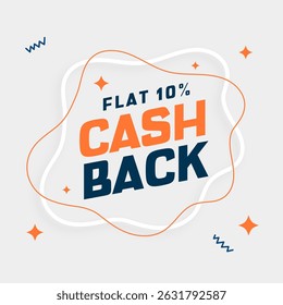 flat 10 percent cashback sale offer background in modern style vector