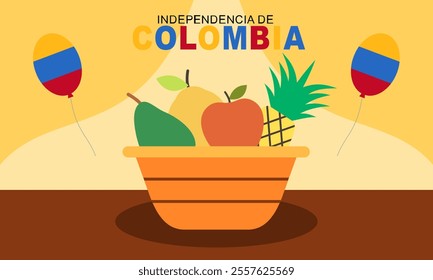 Flat 20 de julio illustration, festivities in Colombia Vector