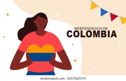 Flat 20 de julio illustration, festivities in Colombia Vector