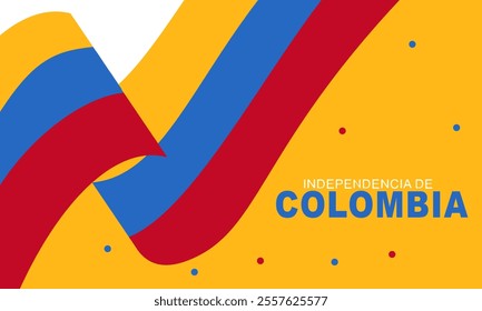 Flat 20 de julio illustration, festivities in Colombia Vector