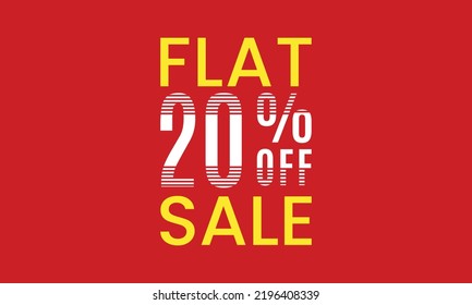 flat 20 percent off sale, flat 20 percent vector typography, abstract 20 percent discount