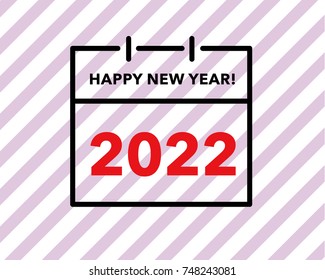 Flat 2022 calendar icon. Vector illustration