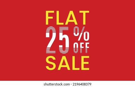 flat 25 percent off sale, flat 25 percent vector typography, abstract 25 percent discount