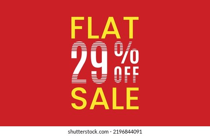flat 29 percent off sale, flat 29 percent vector typography, abstract 29 percent discount