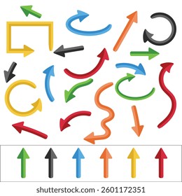 Flat 2D Arrow Graphics for Design and Presentation