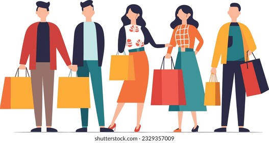 Flat 2D Illustration of shopping and lifestyle concept