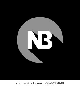 flat 2d logo design letter N B illustration shadow circular circle minimal simple modern branding monochrome monogram bnw social media business startup agency corporate broadcast profile account 