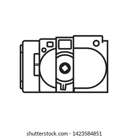 Flat 2D retro film camera line icon