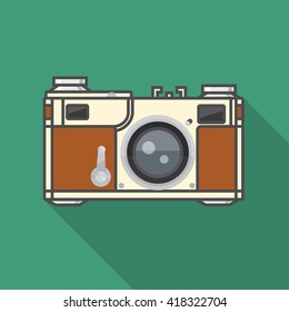 Flat 2D retro film camera