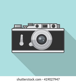 Flat 2D retro film camera
