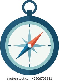 flat 2D vector illustration of compass