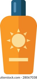 flat 2D vector illustration of sunscreen