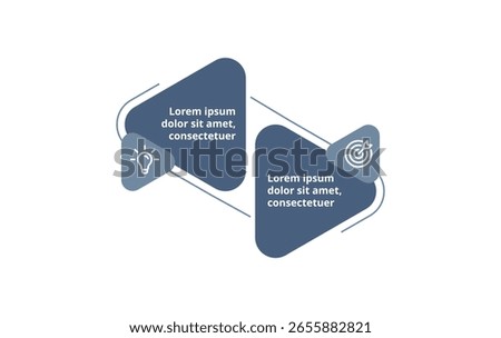 Flat 2-Step Infographic Business Design for Timeline Planning, Marketing Strategy, Workflow Management, and Presentation Design.